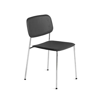 Soft Edge 40 chair - Soft black, chrome frame - HAY