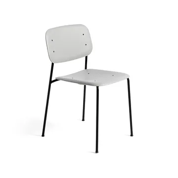 Soft Edge 40 chair - Soft grey, black steel frame - HAY