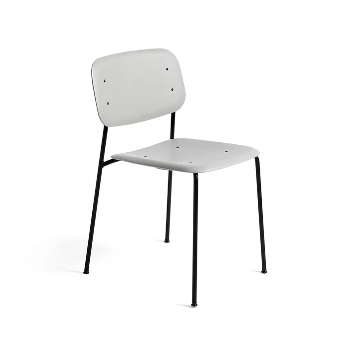 Soft Edge 40 chair - Soft grey, black steel frame - HAY