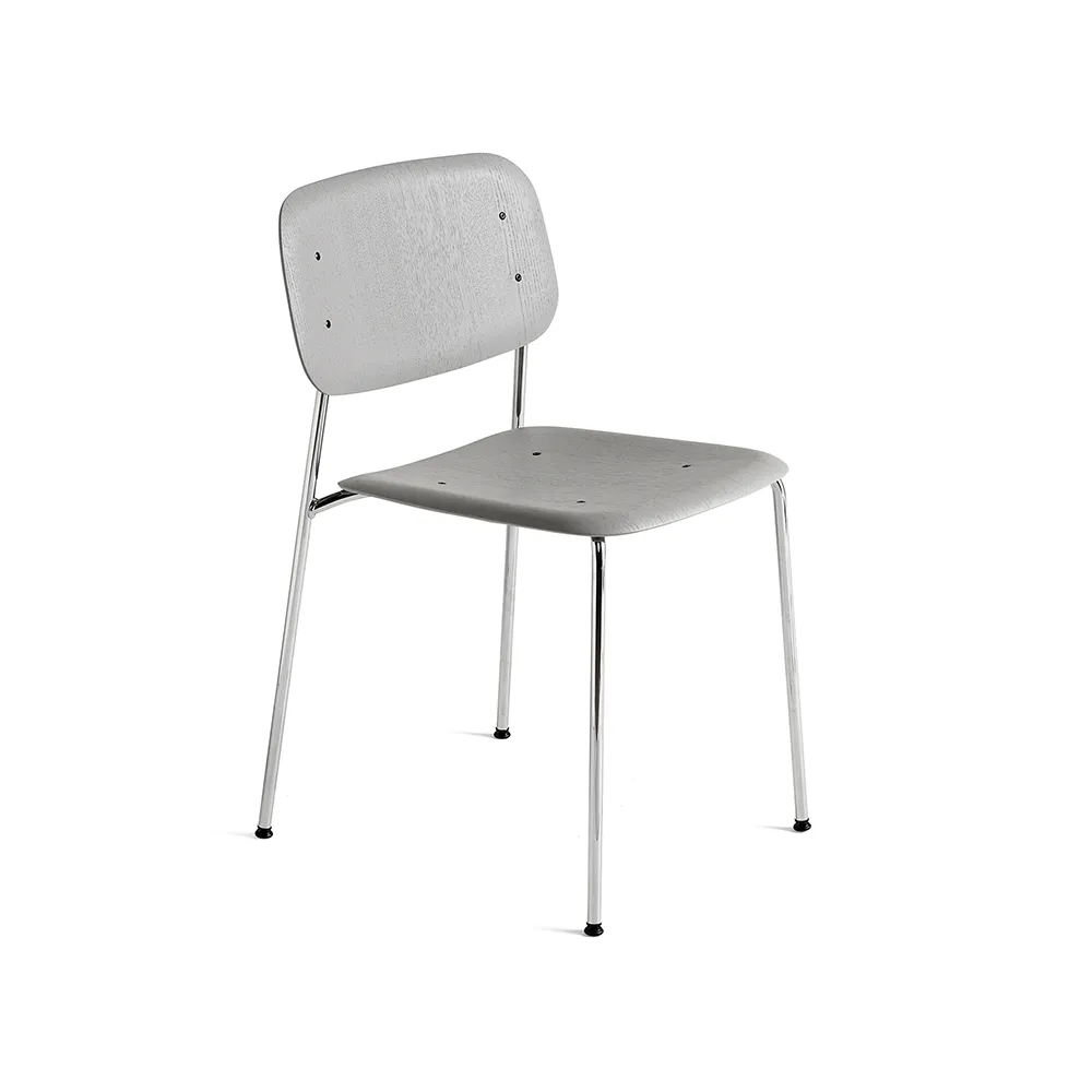 Soft Edge 40 chair, Soft grey-chrome frame HAY