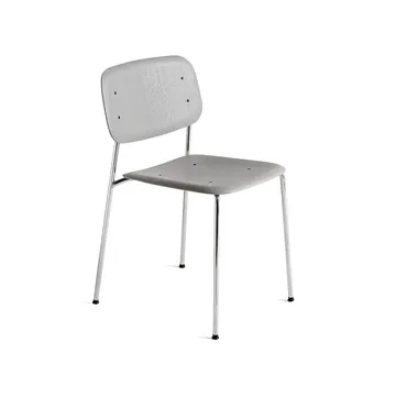 Soft Edge 40 chair - Soft grey-chrome frame - HAY