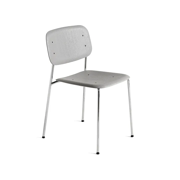 Soft Edge 40 chair - Soft grey-chrome frame - HAY