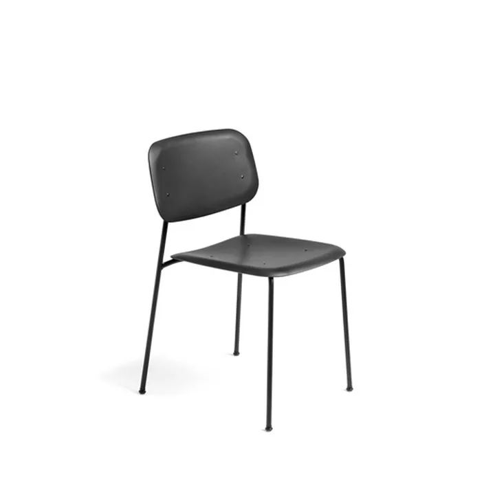 Soft Edge 45 chair - Black, black steel frame - HAY