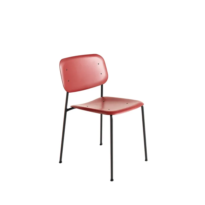 Soft Edge 45 chair - Fall red, black steel frame - HAY