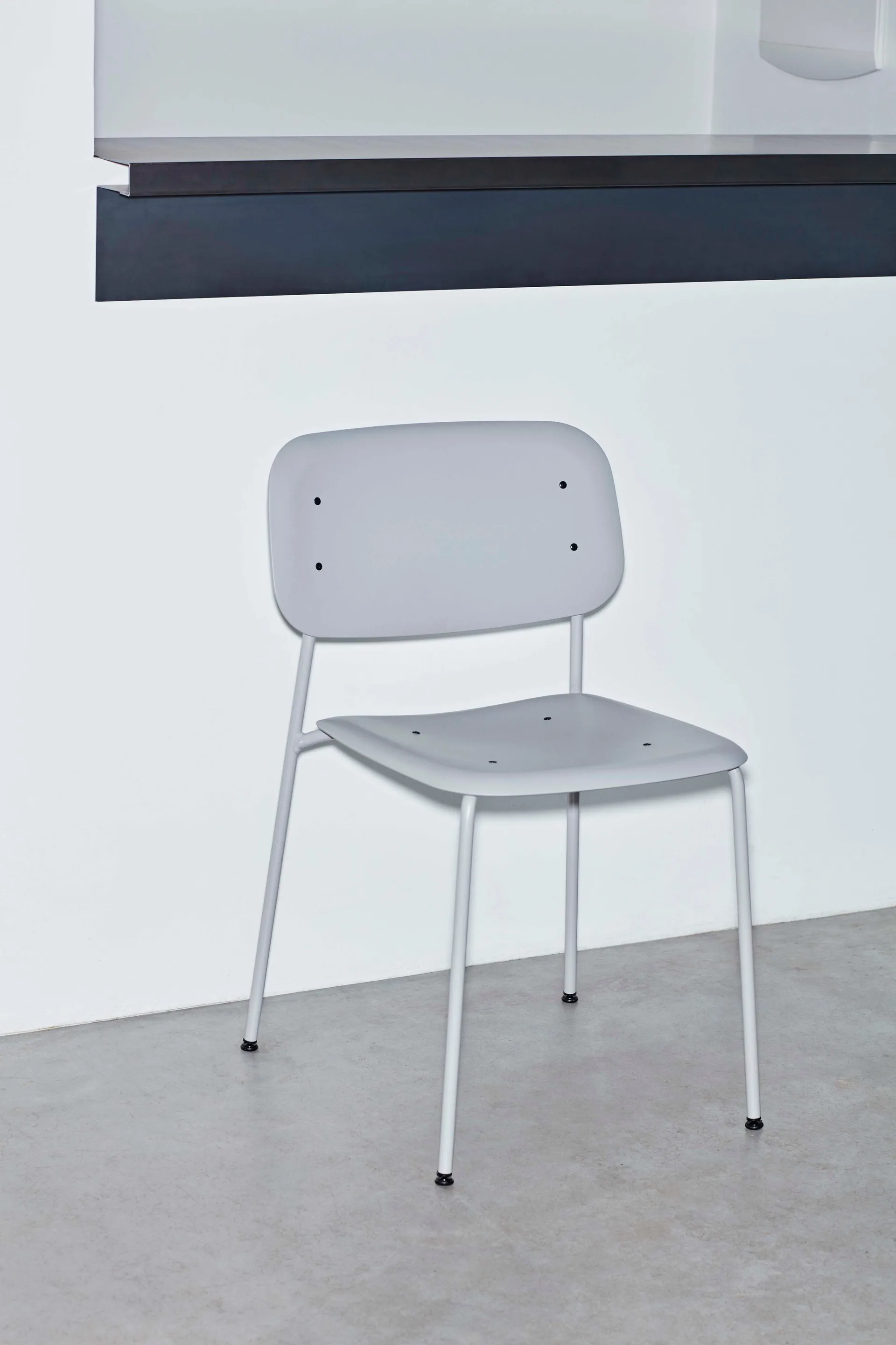 Soft Edge 45 chair, Soft grey-soft grey steel frame HAY