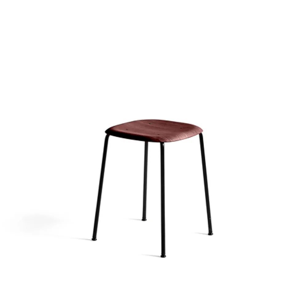 Soft Edge 70 stool, Fall red, black steel frame HAY
