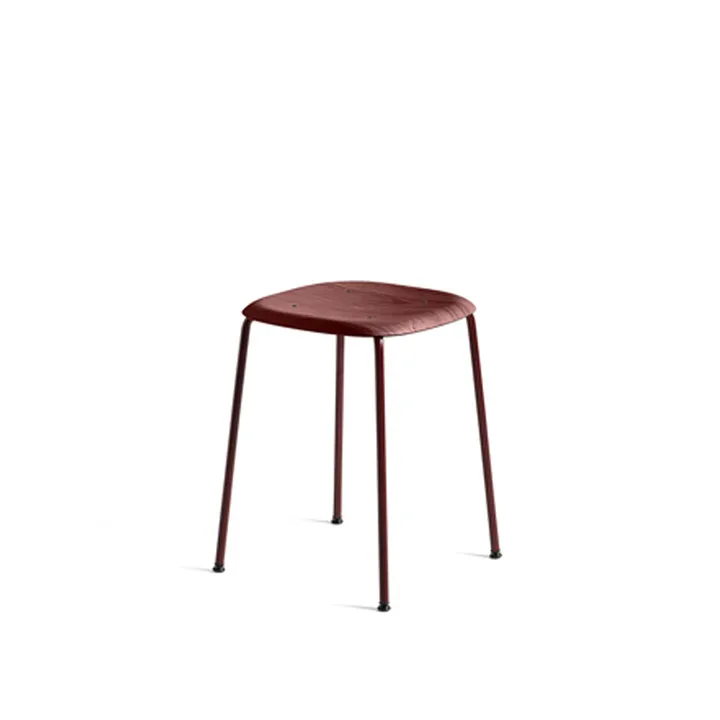 Soft Edge 70 stool - Fall red, fall red steel frame - HAY