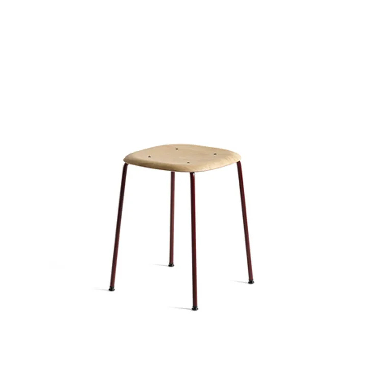 Soft Edge 70 stool - Oak-fall red steel frame - HAY