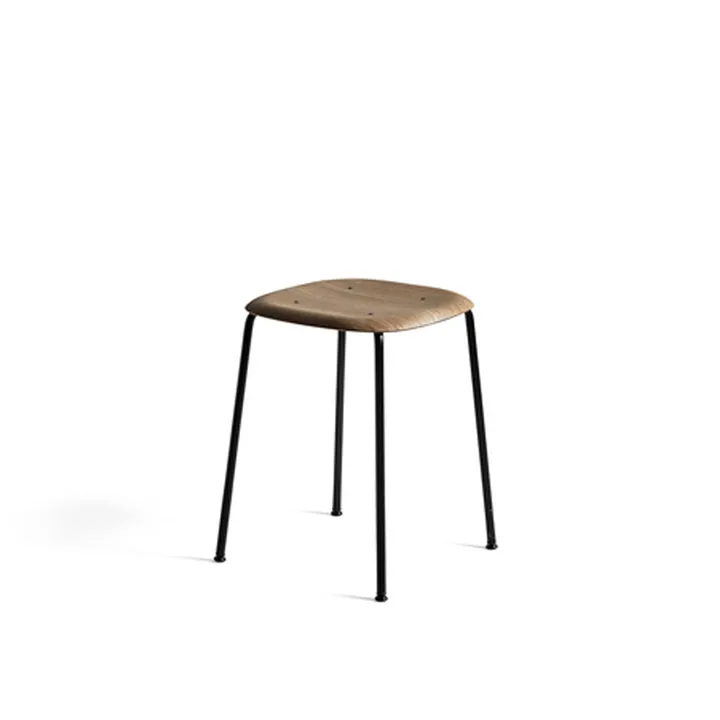 Soft Edge 70 stool - Smoked oak-black steel frame - HAY