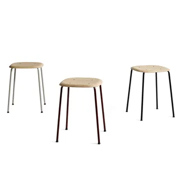 Soft Edge 70 stool - Soft grey-soft grey steel frame - HAY