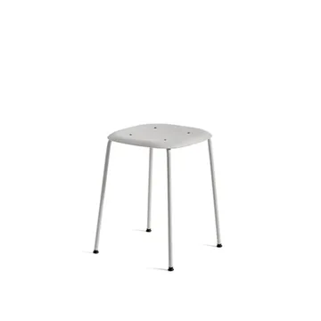 Soft Edge 70 stool - Soft grey-soft grey steel frame - HAY