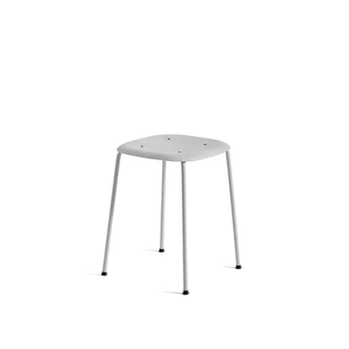 Soft Edge 70 stool - Soft grey-soft grey steel frame - HAY