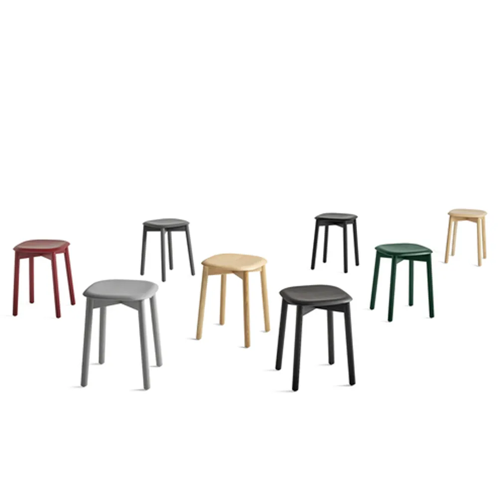 Soft Edge 72 stool, Black oak-black oak frame HAY