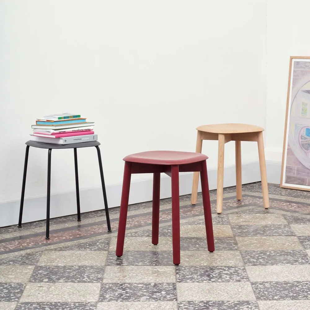 Soft Edge 72 stool, Oak-oak frame HAY
