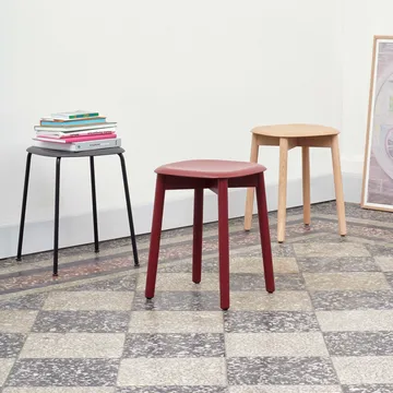 Soft Edge 72 stool - Soft grey-soft grey oak frame - HAY