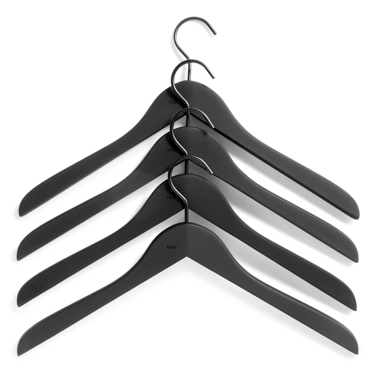 HAY Soft hanger slim 4-pack Black | Scandinavian Design | Clothes racks, coat stands & hangers | Black
