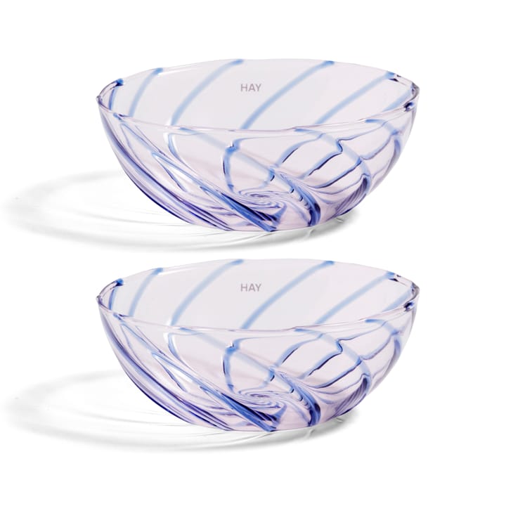 Spin bowl Ø8.5 cm 2-pack - Light pink-blue rand - HAY