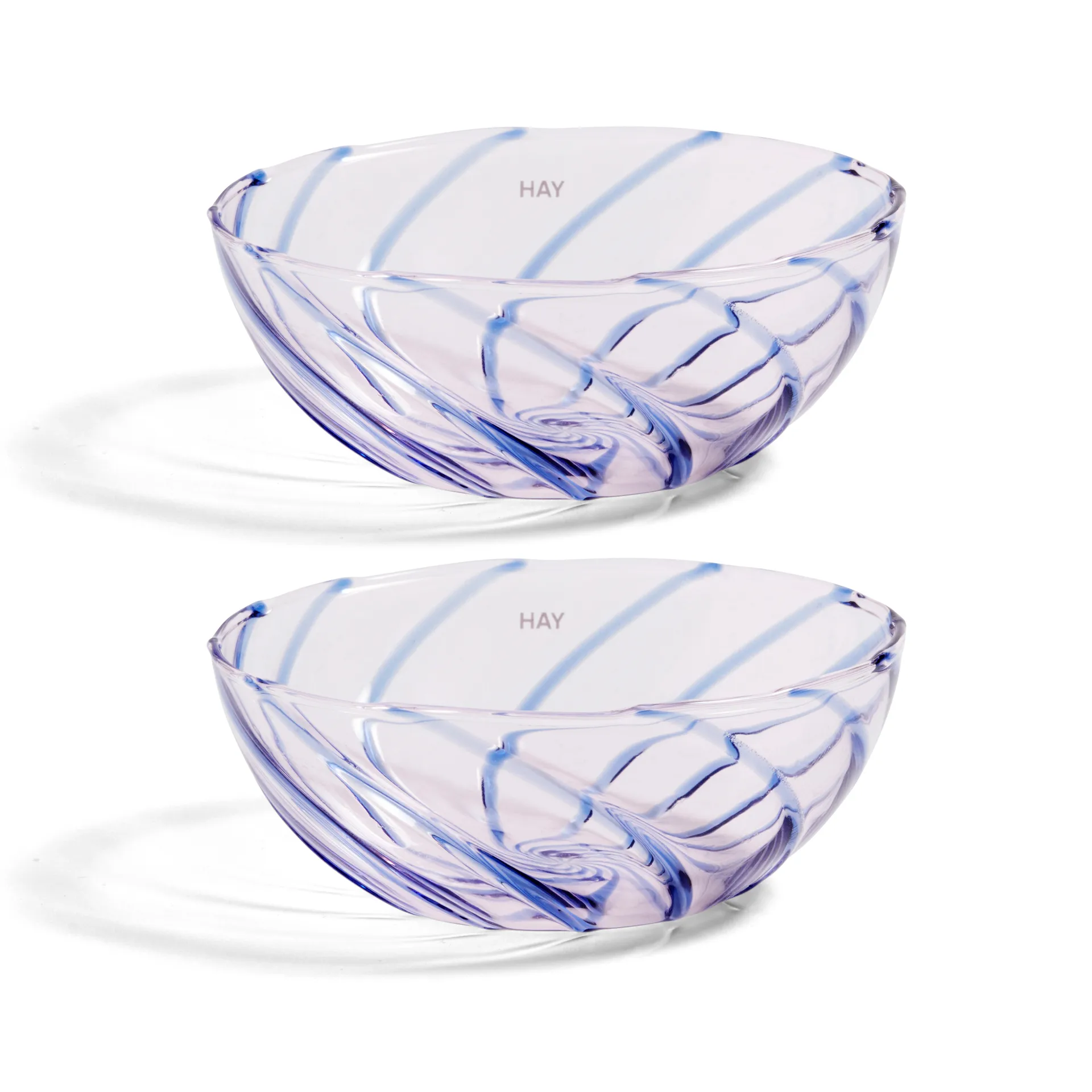 Spin bowl Ø8.5 cm 2-pack, Light pink-blue rand HAY