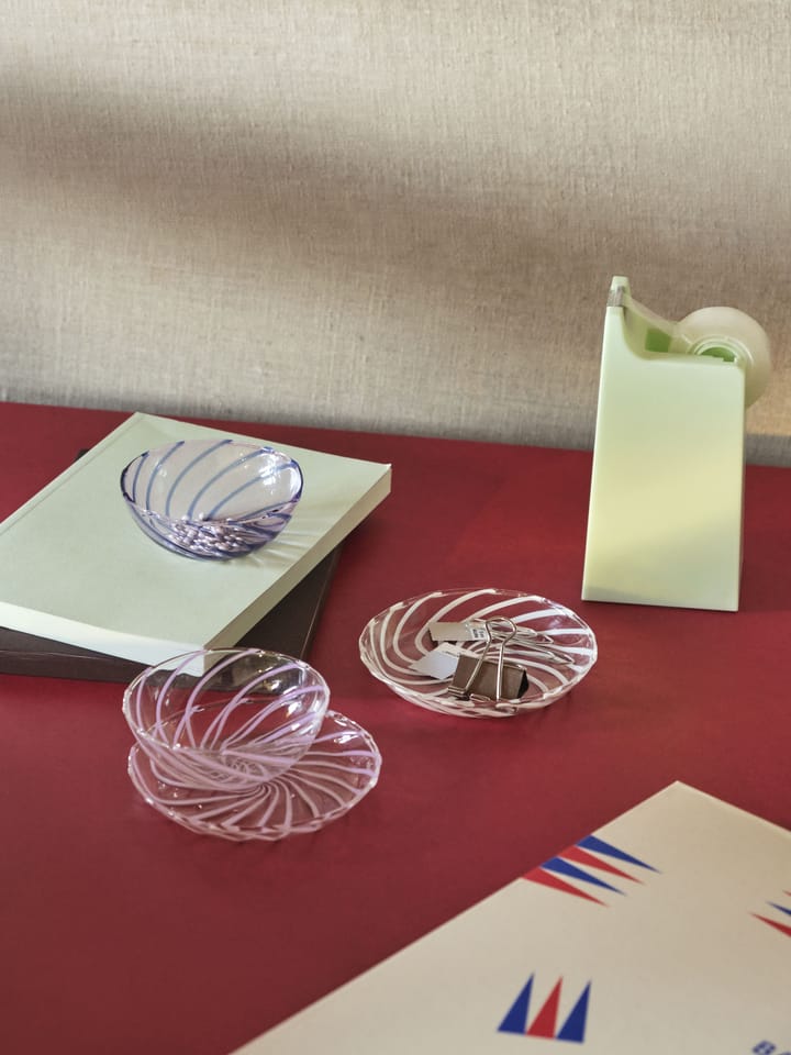Spin saucer Ø11 cm 2-pack, Clear-white rand HAY