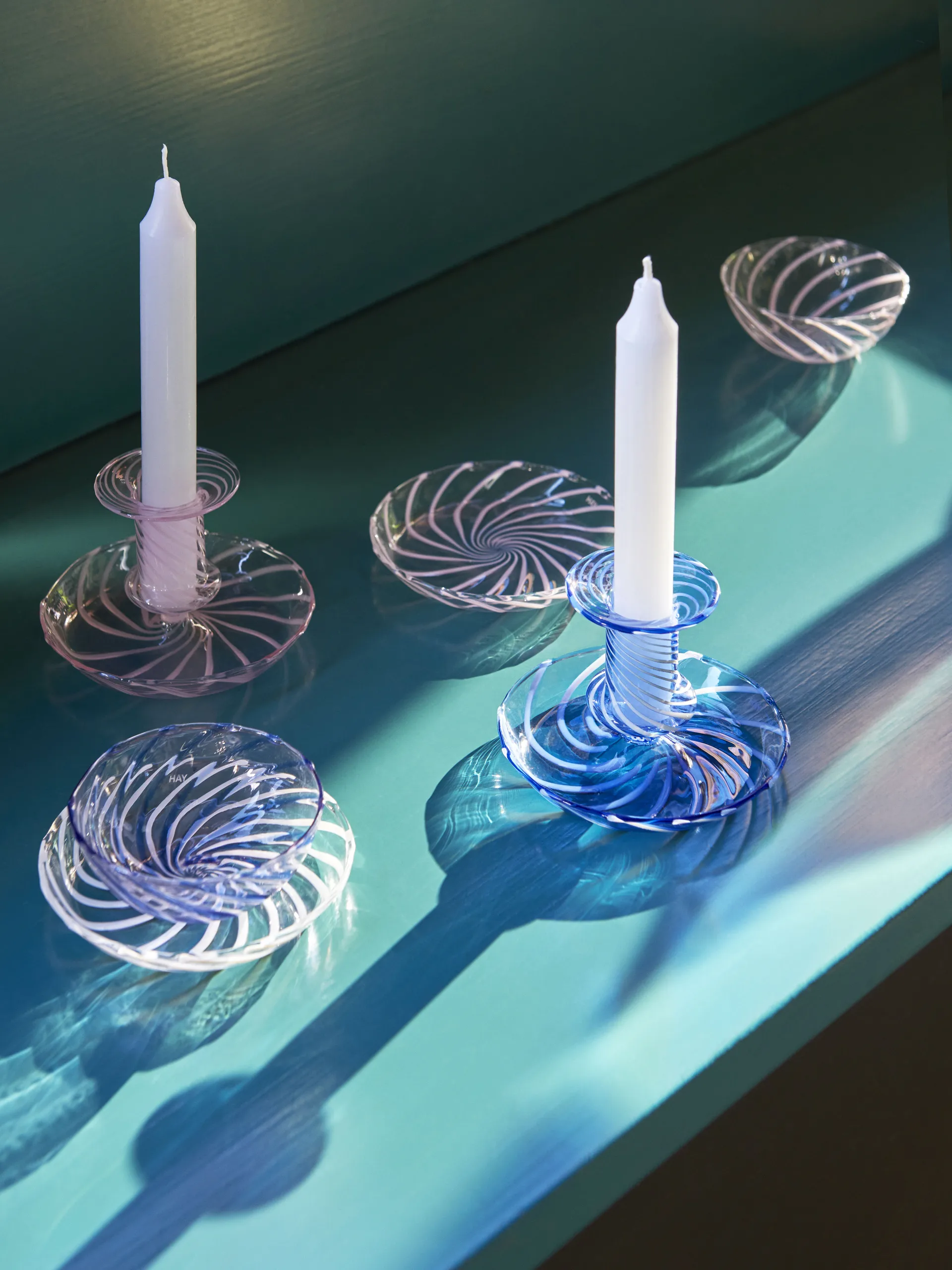 Spin saucer Ø11 cm 2-pack, Clear-white rand HAY