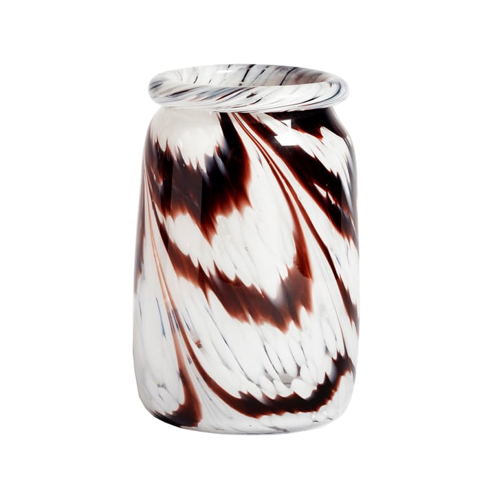 Splash Roll Neck vase L 27 cm - coffee-white - HAY