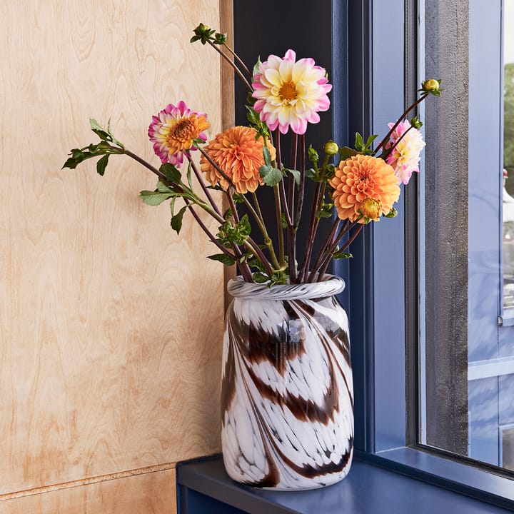 Splash Roll Neck vase L 27 cm, coffee-white HAY