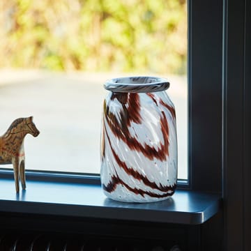 Splash Roll Neck vase L 27 cm - coffee-white - HAY