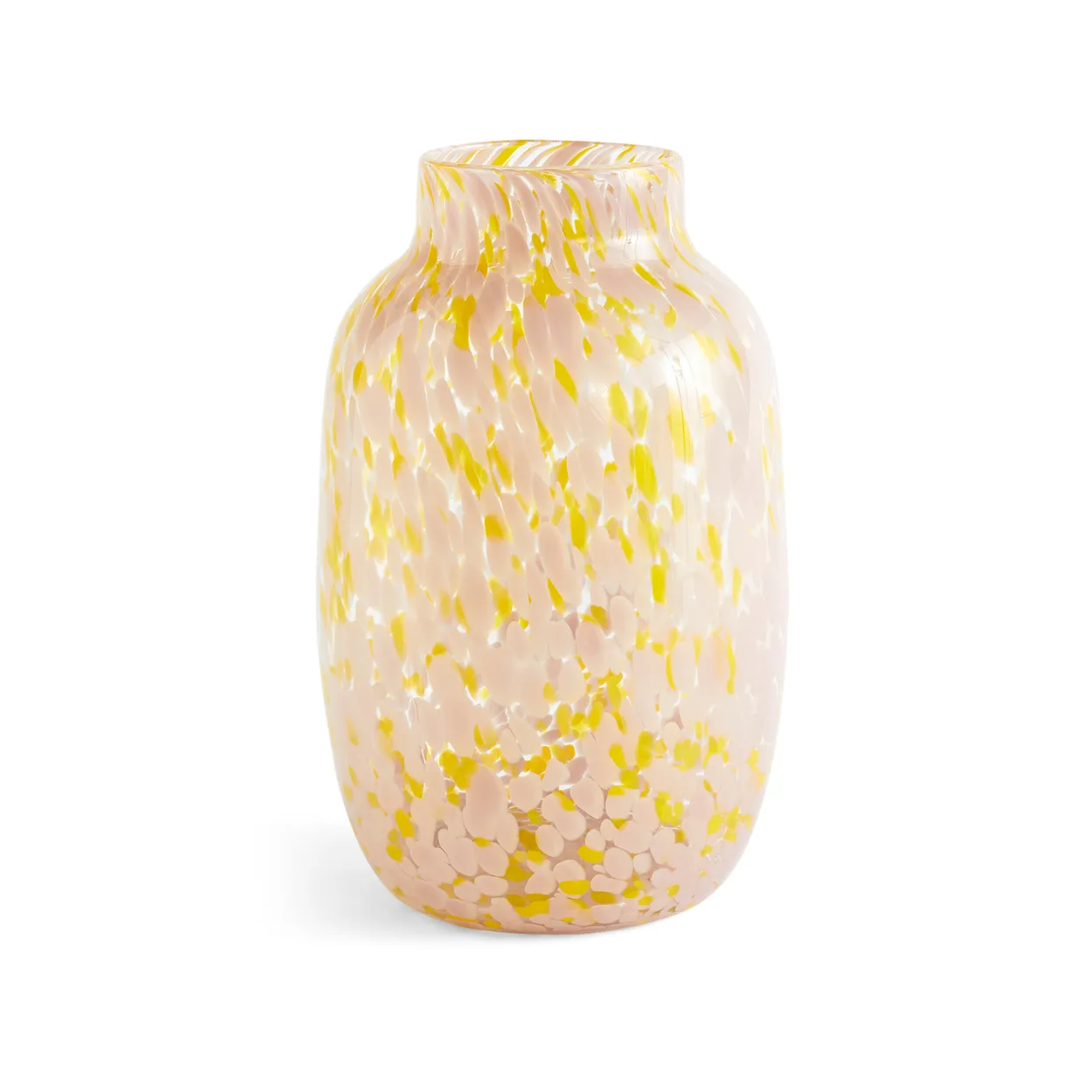 HAY Splash Round vase L 30 cm Light pink-yellow | Scandinavian Design | Vases | Yellow