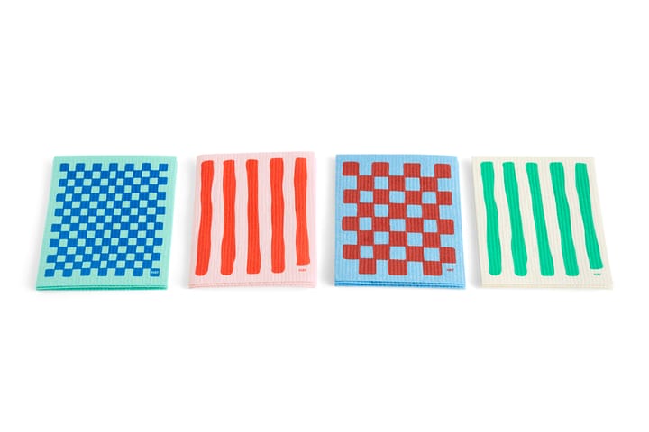 HAY Sponge dish cloth, blue - red, 3 pcs