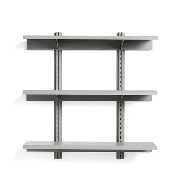 Standard Issue wall shelf - Sky grey, 120, 3 shelves - HAY