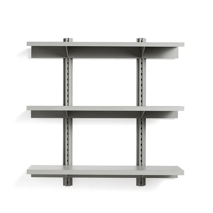 Standard Issue wall shelf - Sky grey, 120, 3 shelves - HAY