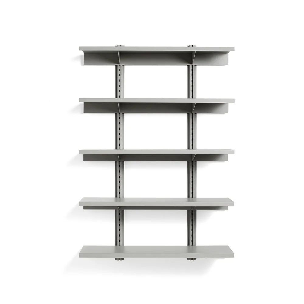 Standard Issue wall shelf, Sky grey, 120, 5 shelves HAY