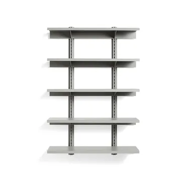 Standard Issue wall shelf - Sky grey, 120, 5 shelves - HAY