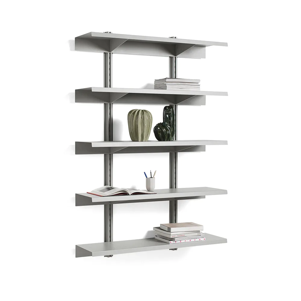 Standard Issue wall shelf, Sky grey, 120, 5 shelves HAY