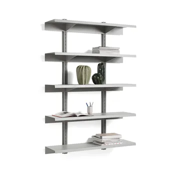 Standard Issue wall shelf - Sky grey, 120, 5 shelves - HAY