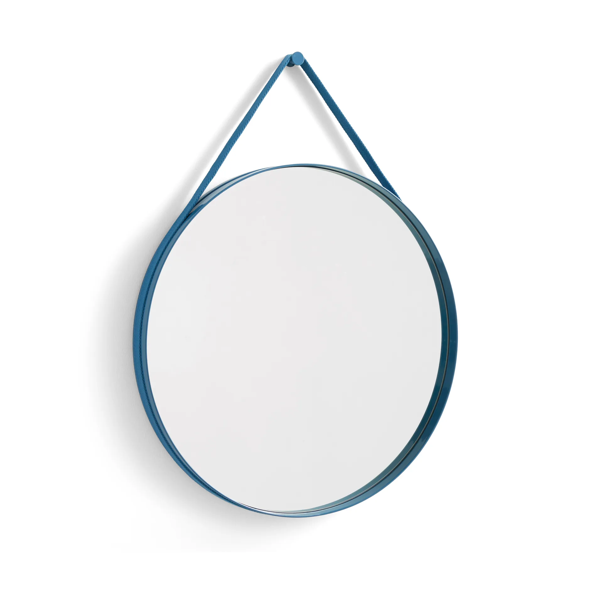 Strap Mirror Ø70 cm, Blue HAY