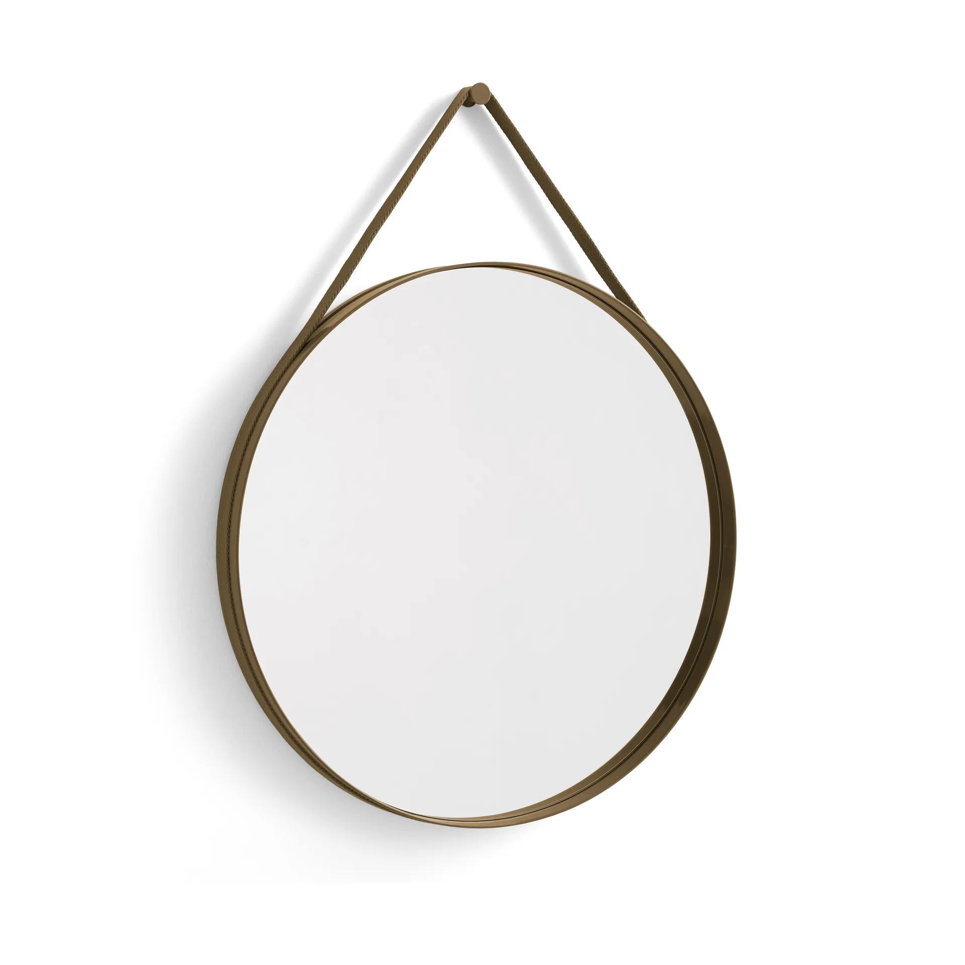 Strap Mirror Ø70 cm, Light brown HAY