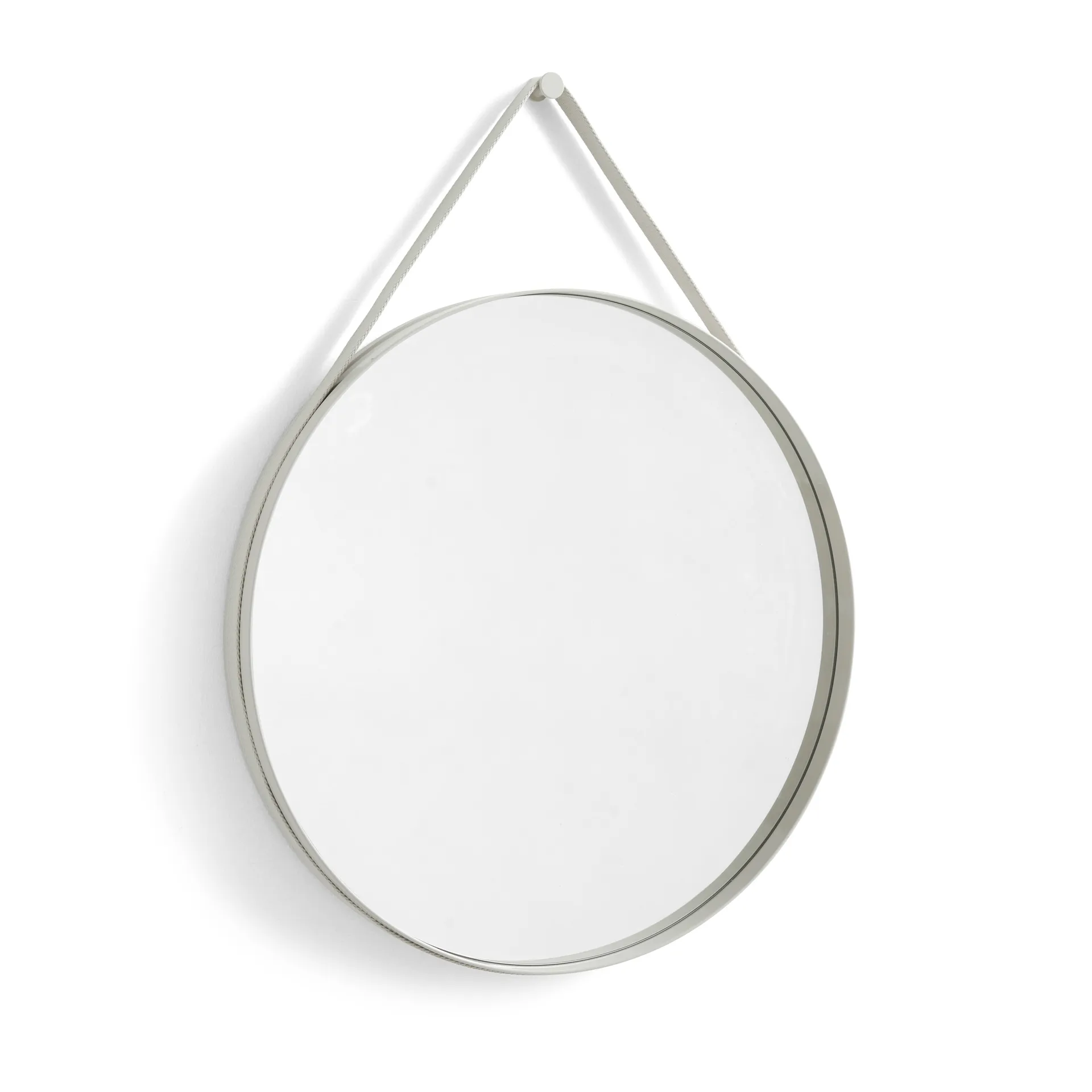 Strap Mirror Ø70 cm, Light grey HAY