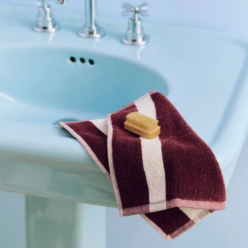 Stripe towel - Burgundy, 30x30 cm - HAY