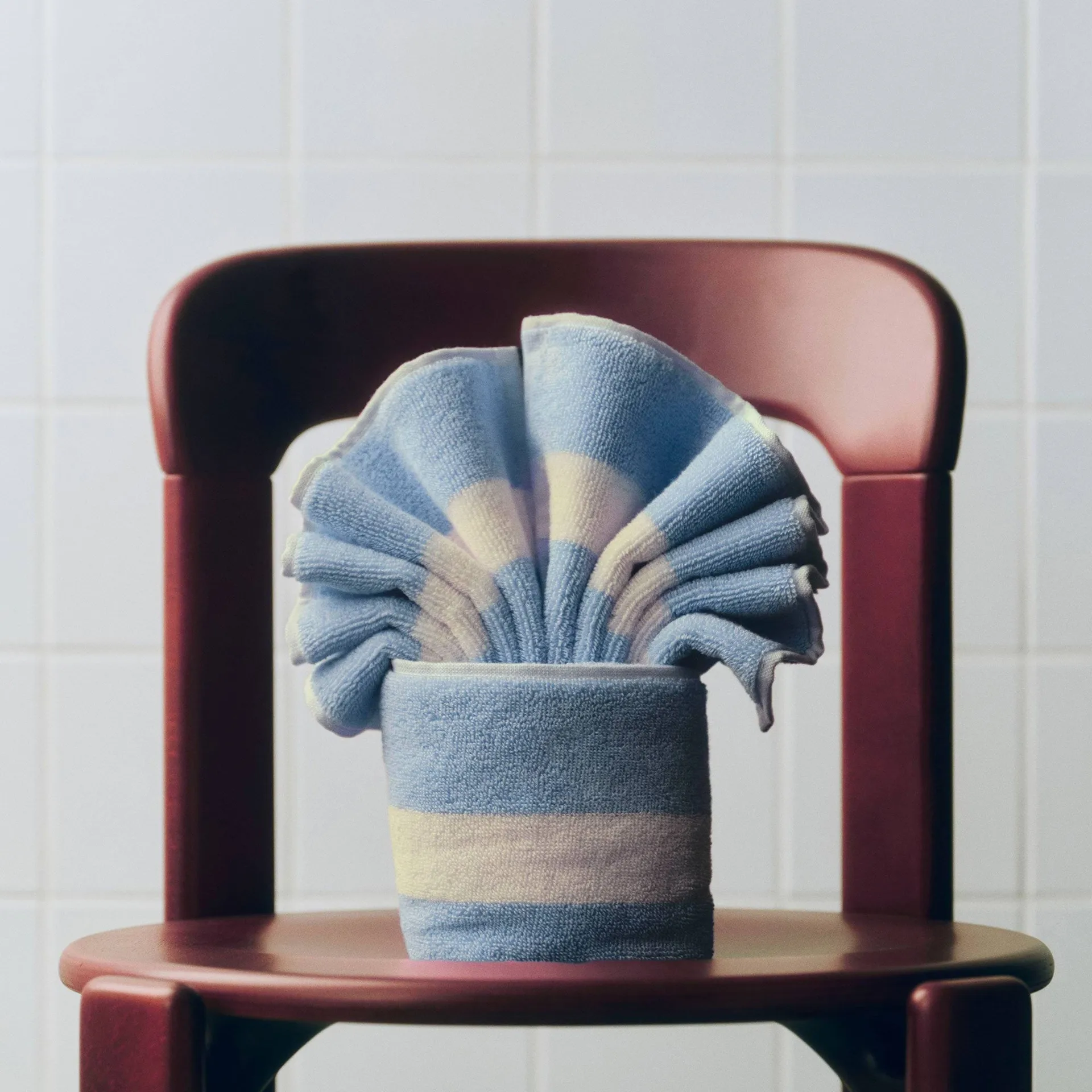 Stripe towel, Dusty blue, 40x60 cm HAY