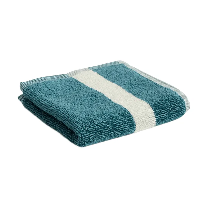 Stripe towel - Petrol blue, 30x30 - HAY