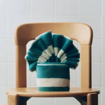 Stripe towel - Petrol blue, 40x60 cm - HAY
