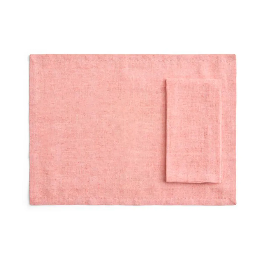Tavolo placemat/napkin 4-pack, Soft coral HAY