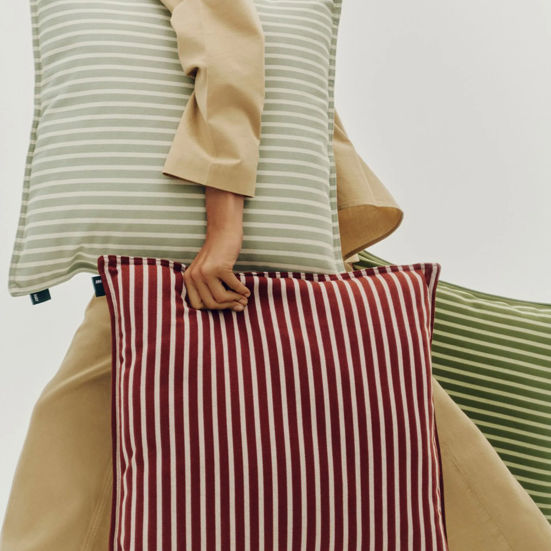 Terrazza cushion, Grey bold stripe, 50x50 cm HAY
