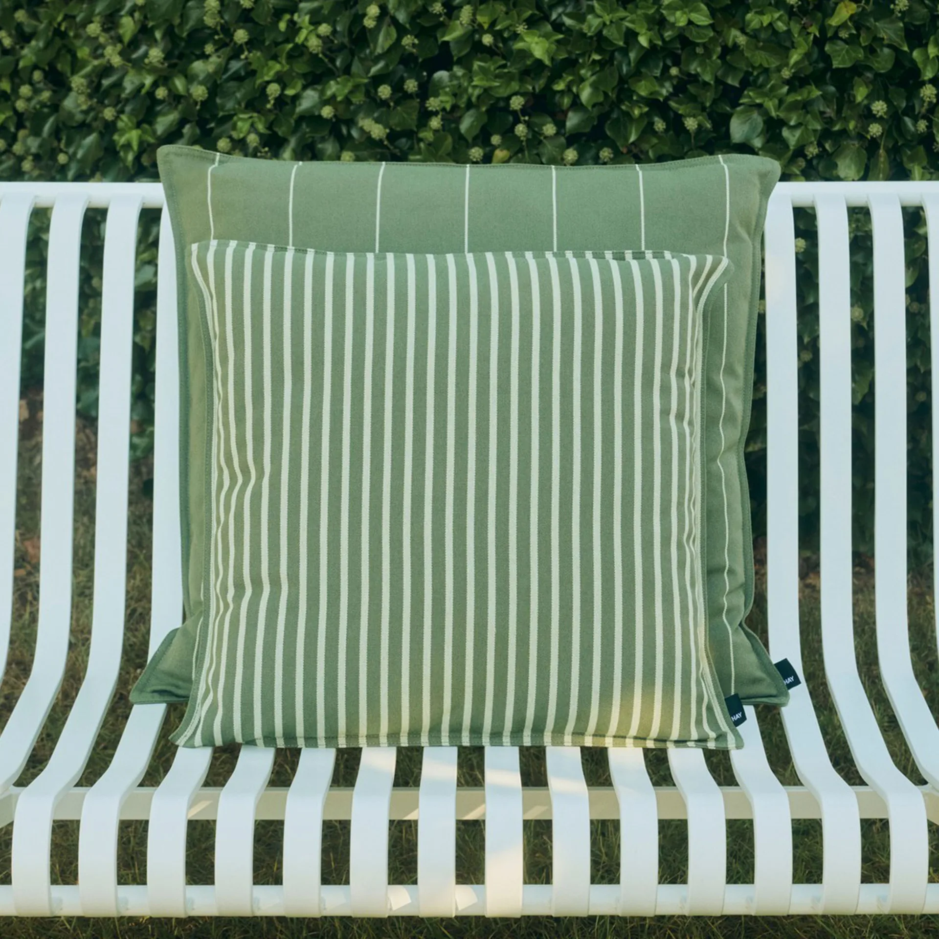 Terrazza cushion, Olive narrow stripe, 60x60 cm HAY