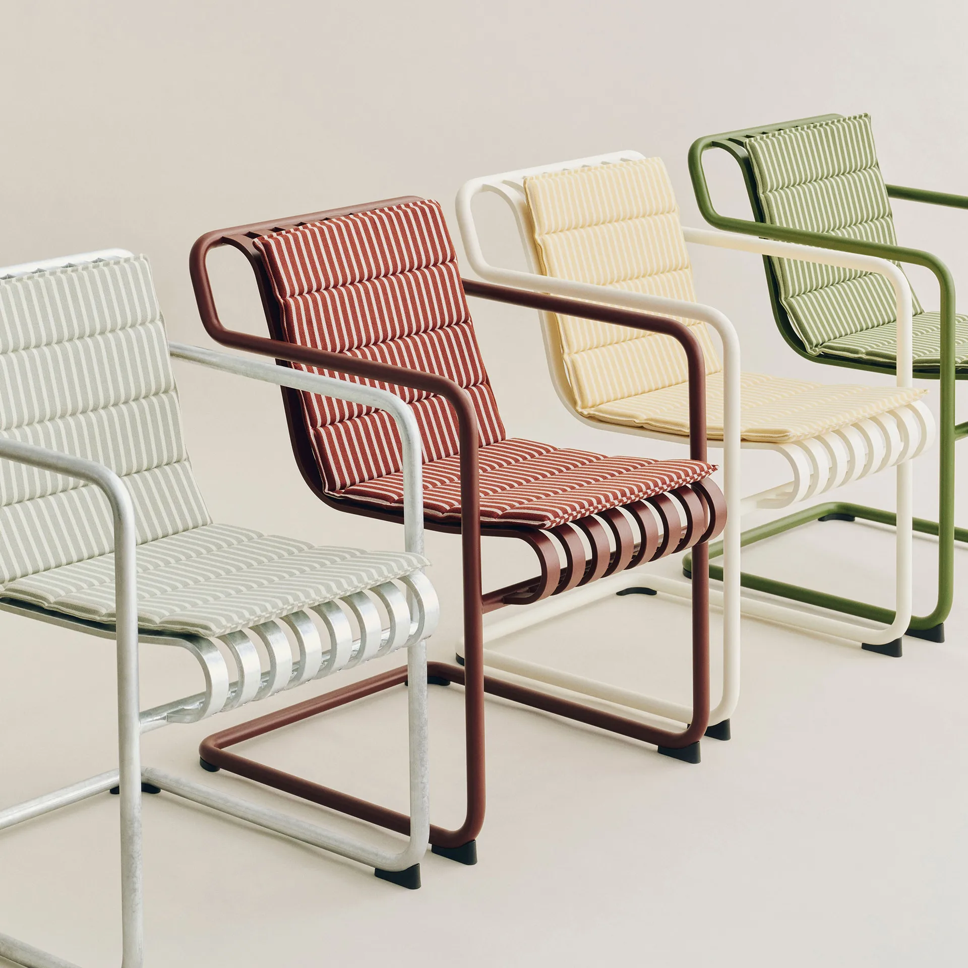 Terrazza Folding seat cushion, Terracotta bold stripe, 82x40 cm HAY