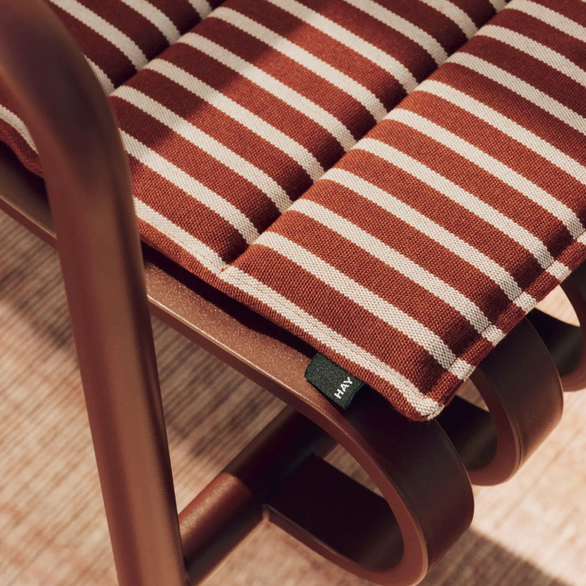 Terrazza Folding seat cushion, Terracotta bold stripe, 82x40 cm HAY