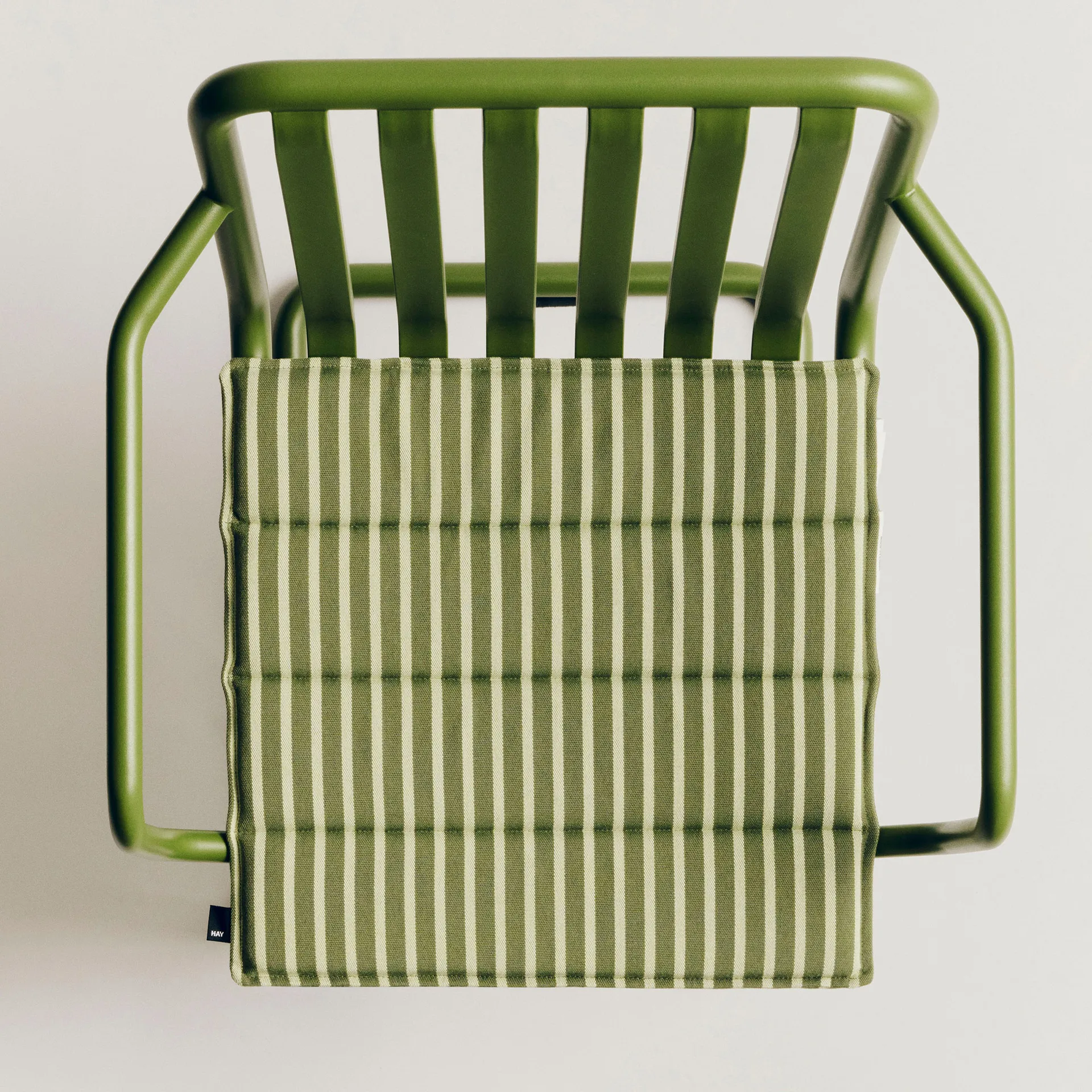 Terrazza seat cushion, Olive bold stripe, 40x40 cm HAY