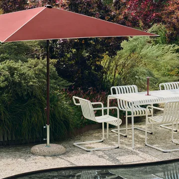 Terrazza Square parasol - Off white-burgundy - HAY