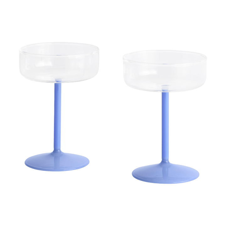 Tint coupe glasses 20 cl 2-pack - Clear-jade light blue - HAY